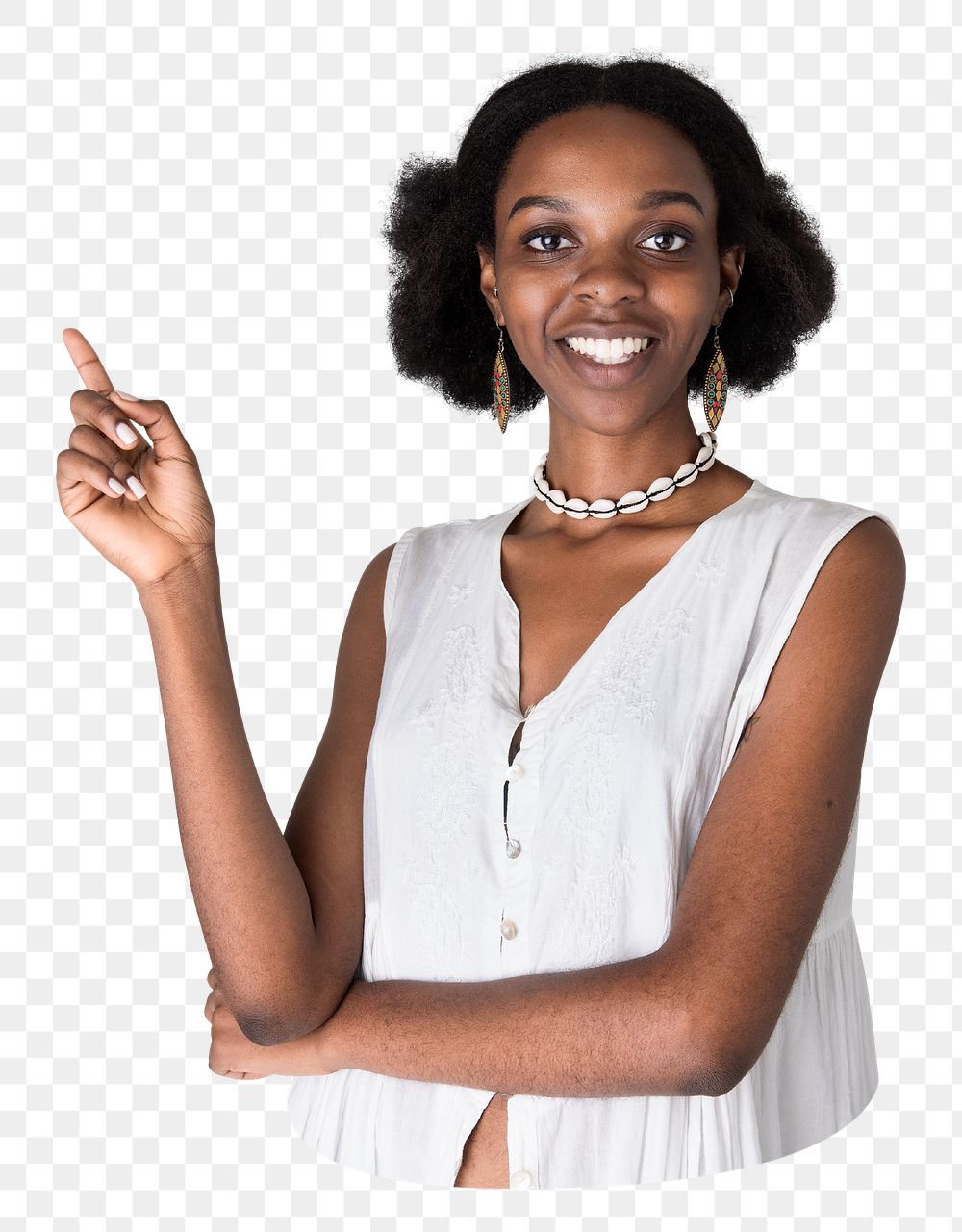 Black woman png sticker, transparent background