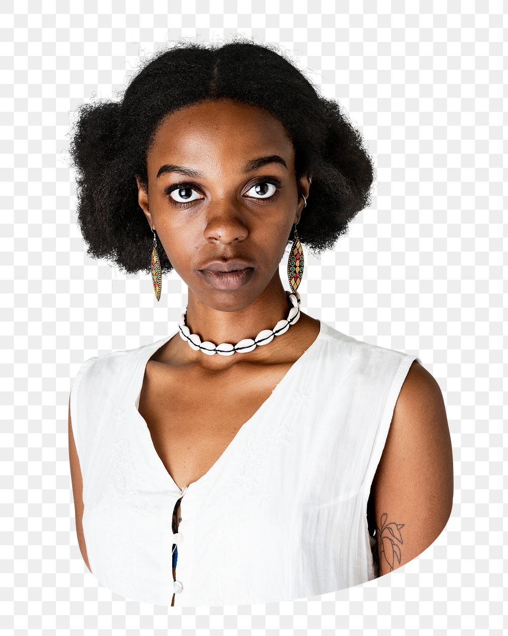 Black woman png sticker, transparent background