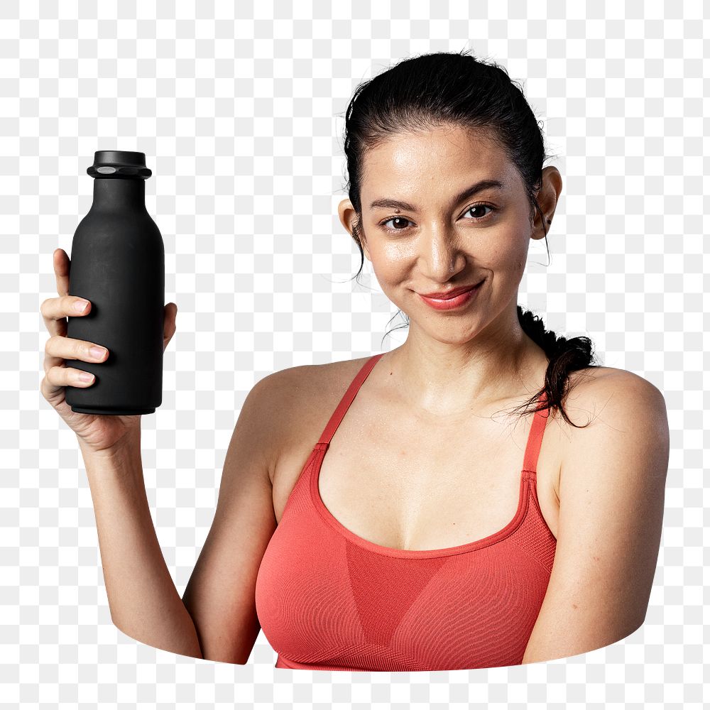 Thermal drink bottle png sticker, sport & healthy lifestyle transparent background