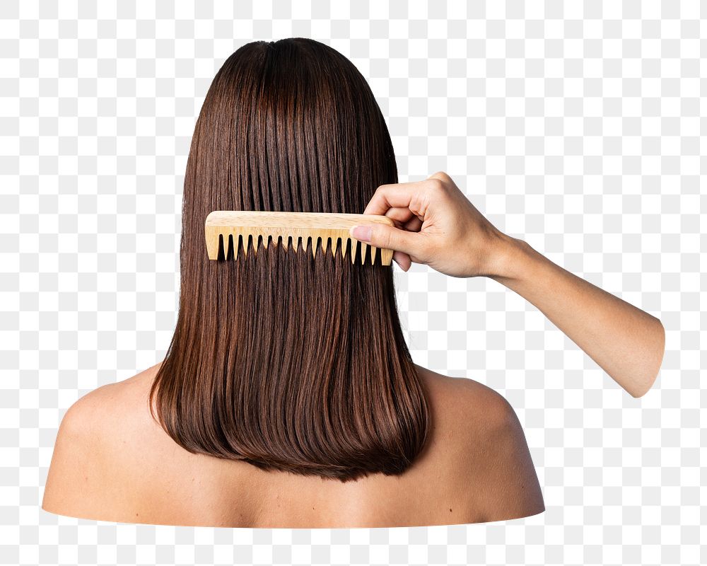 Combing hair png, transparent background