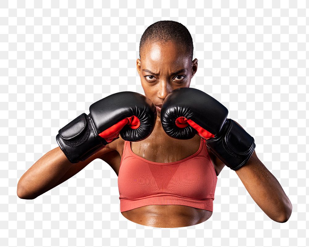 Female boxer png sticker, transparent background