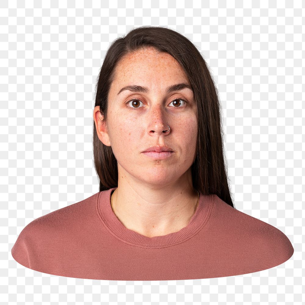 Woman portrait png sticker, transparent background