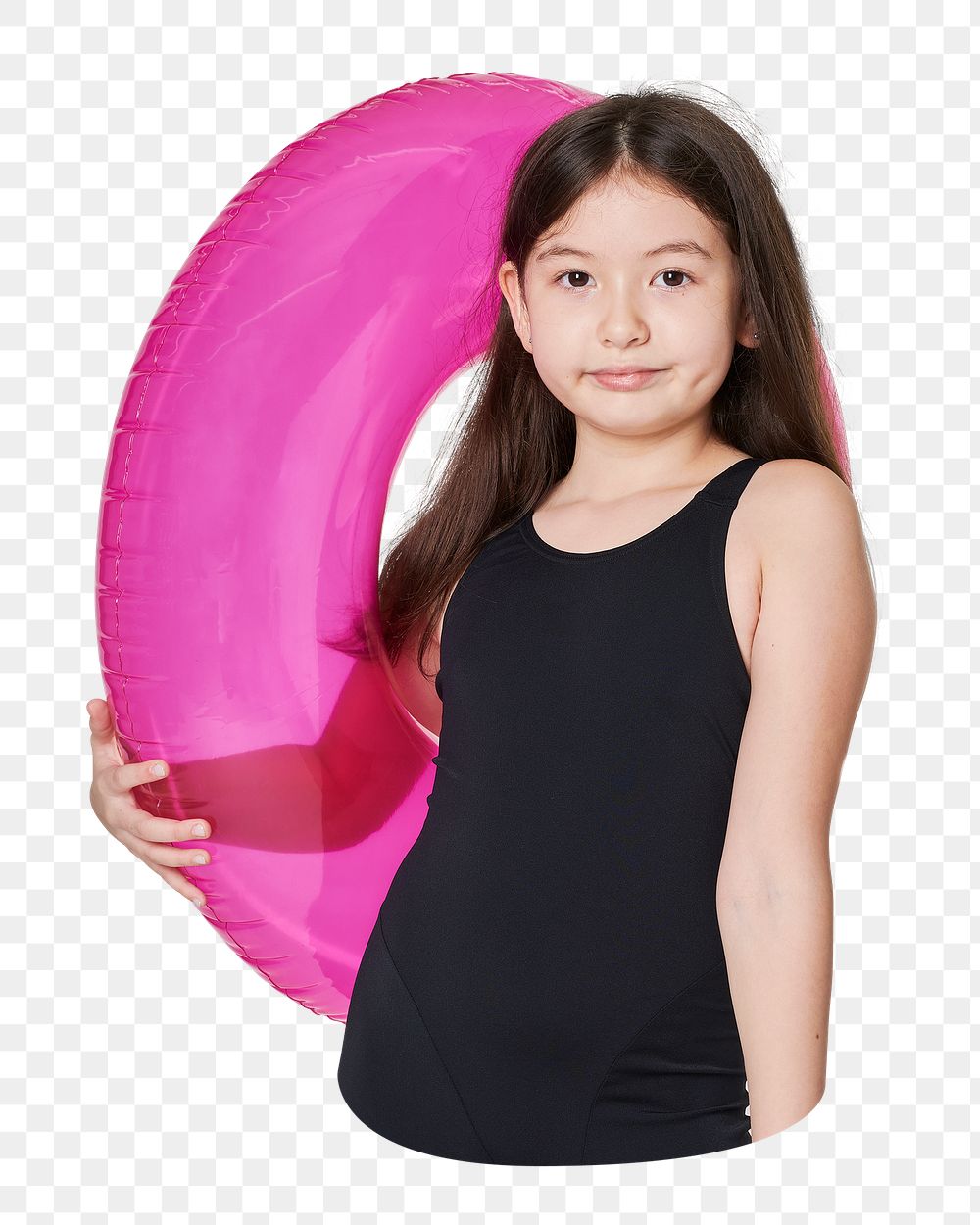 Png kid wearing swimwear sticker, transparent background