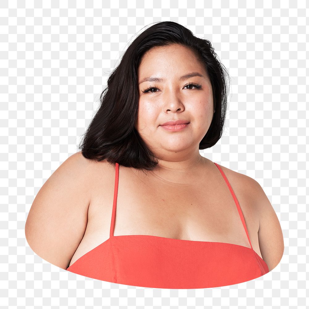 Plus-size woman png sticker, transparent background