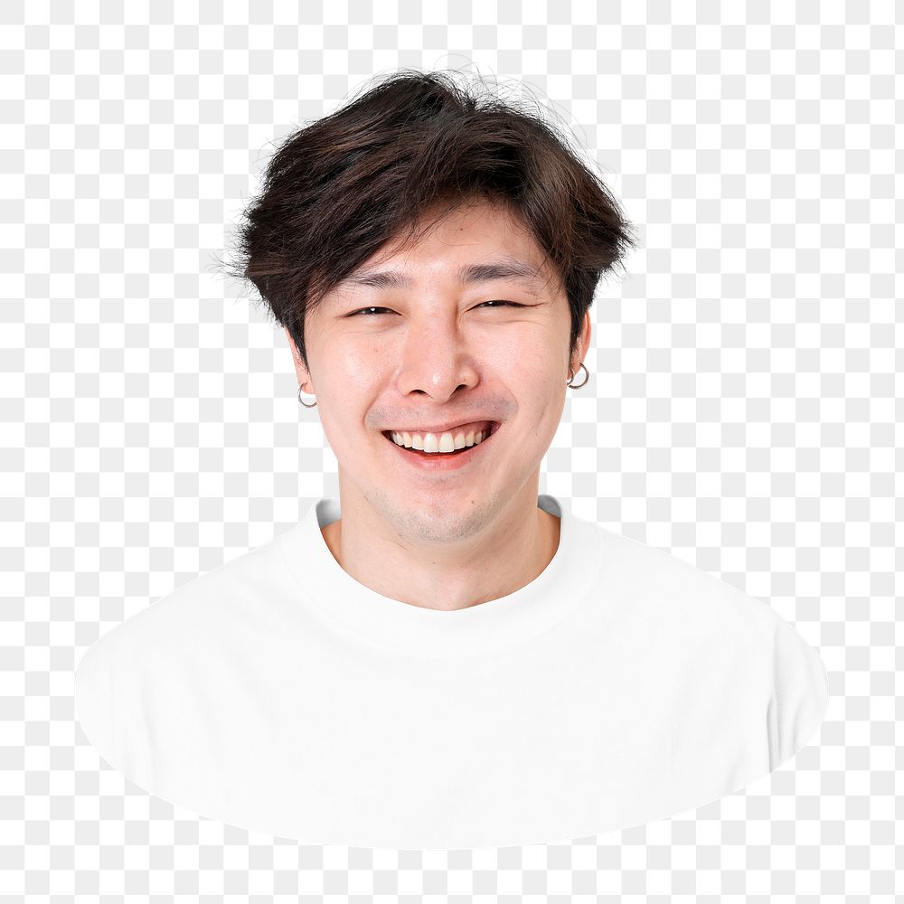 Asian man png sticker, transparent background