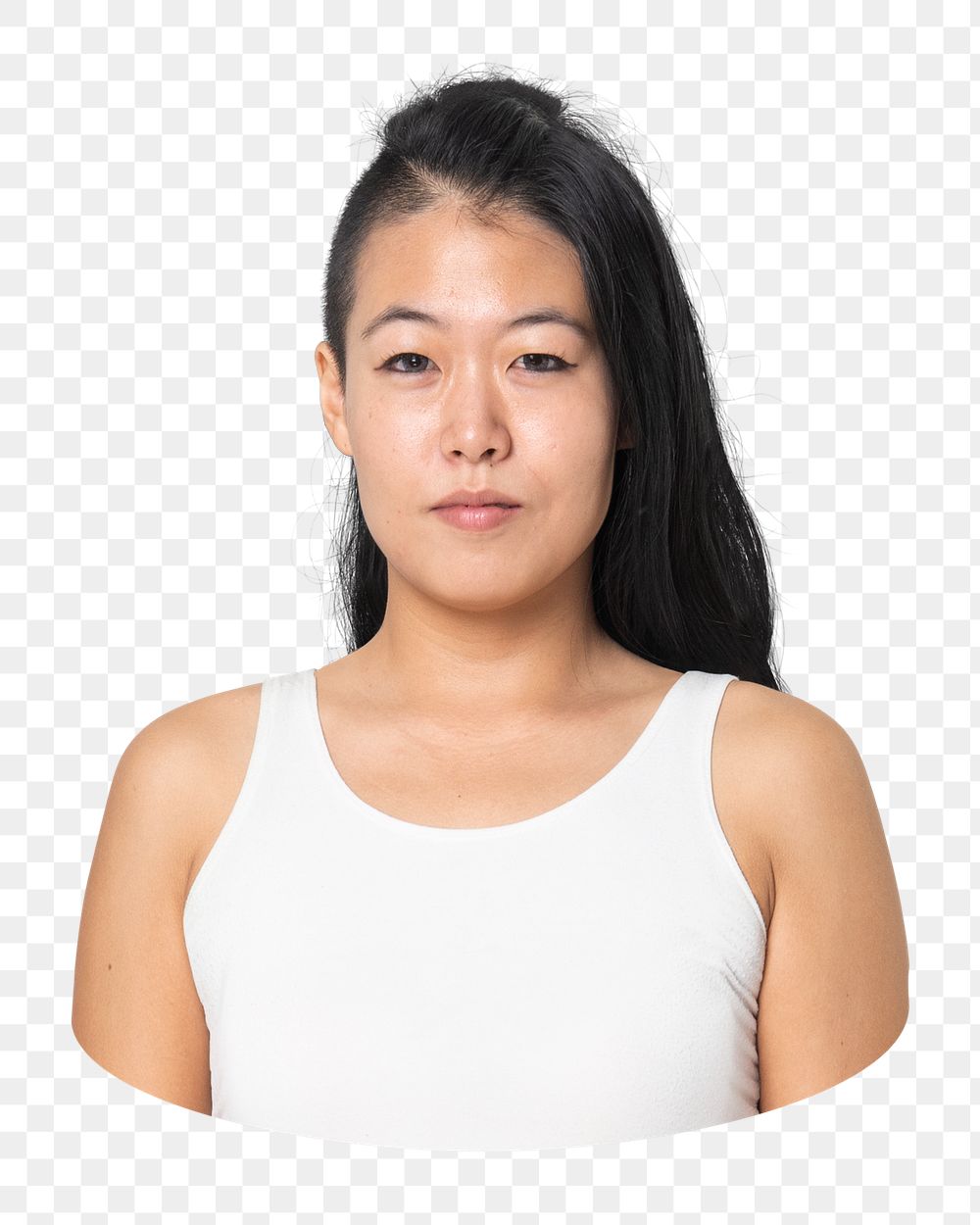 Png cool Asian woman in tank top sticker, transparent background