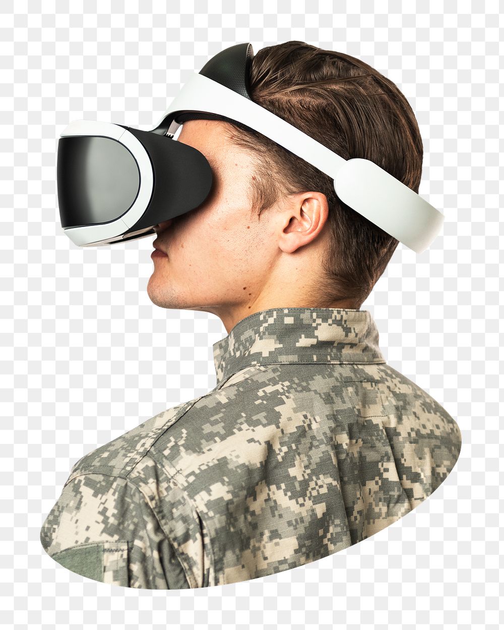 VR headset png man sticker, transparent background