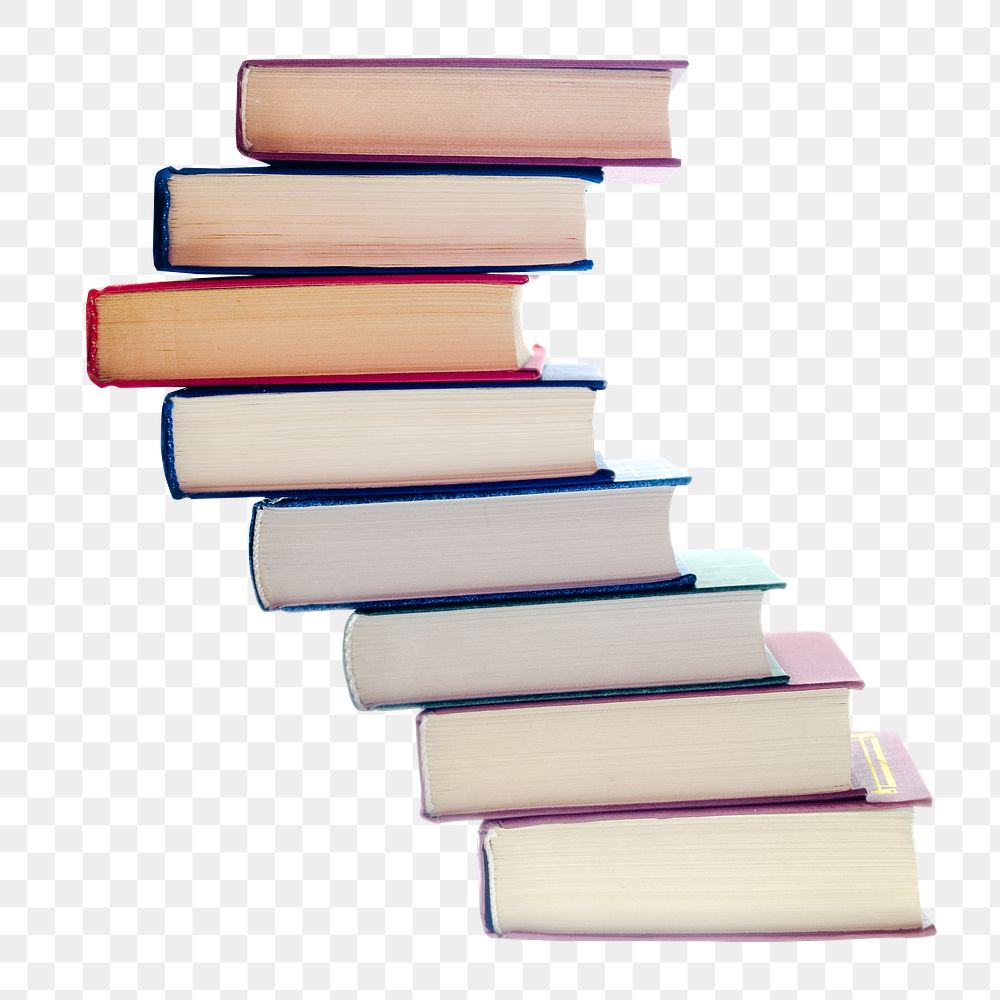 Stack of book png education sticker, transparent background