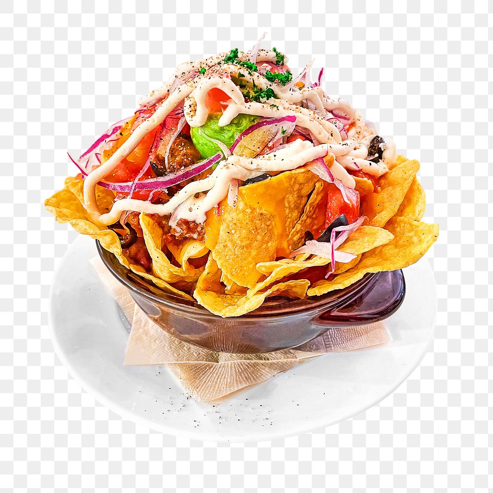 Nachos Mexican food png, transparent background