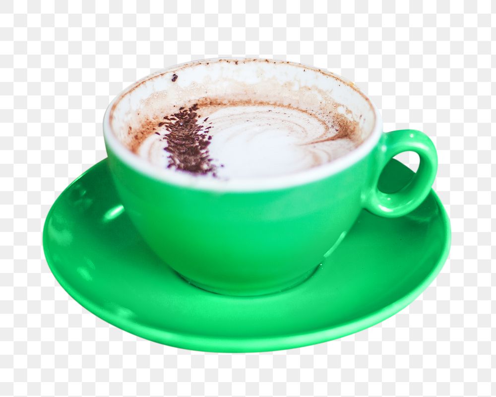 Latte coffee cup png, transparent background