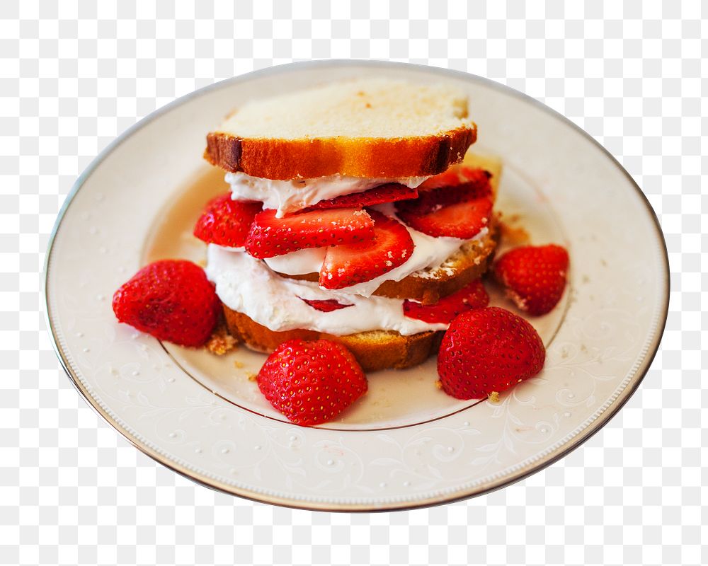 Strawberry French toast png sticker, transparent background