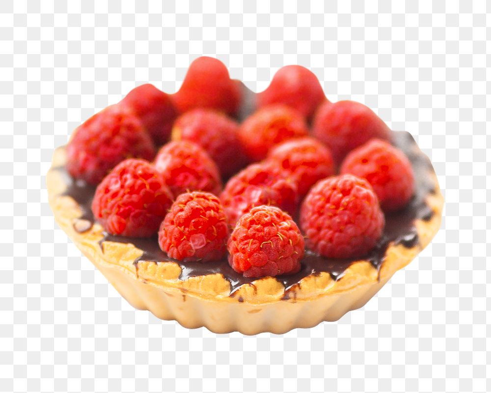 Raspberry tart png dessert sticker, transparent background