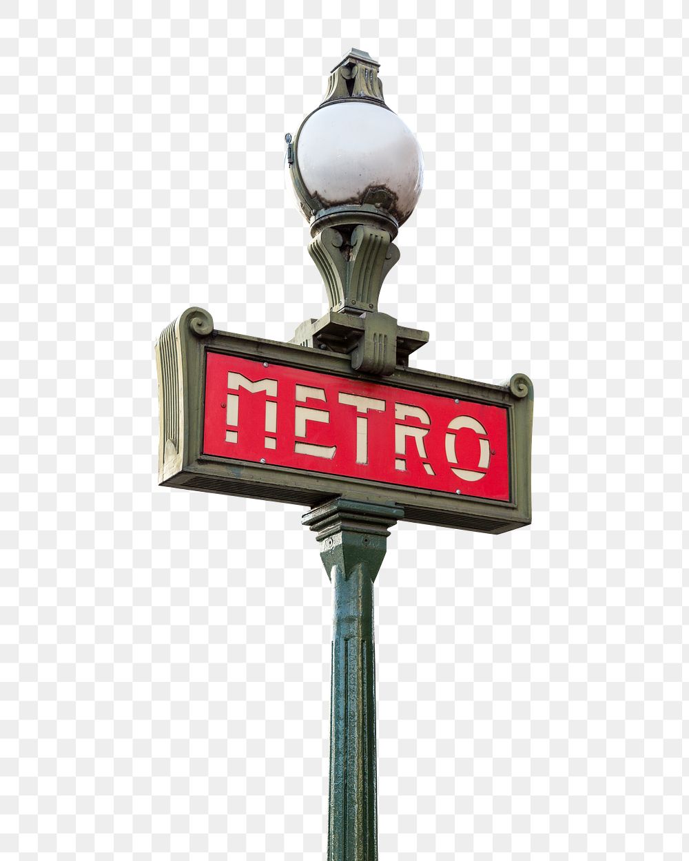 Metro sign png, transparent background