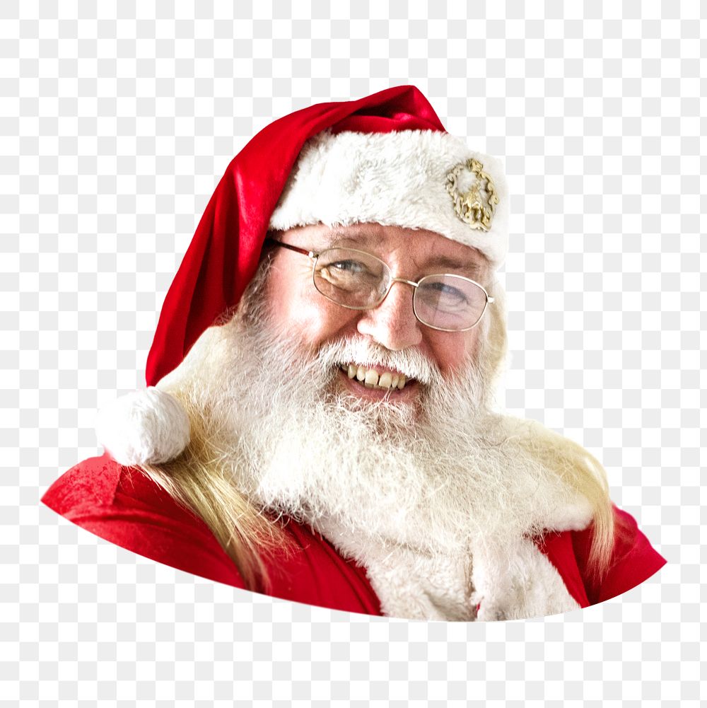 Santa Claus smiling png, transparent background