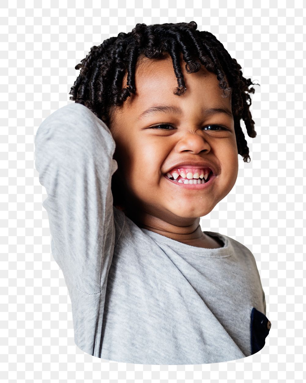 Cheerful dreadlock boy png sticker, transparent background