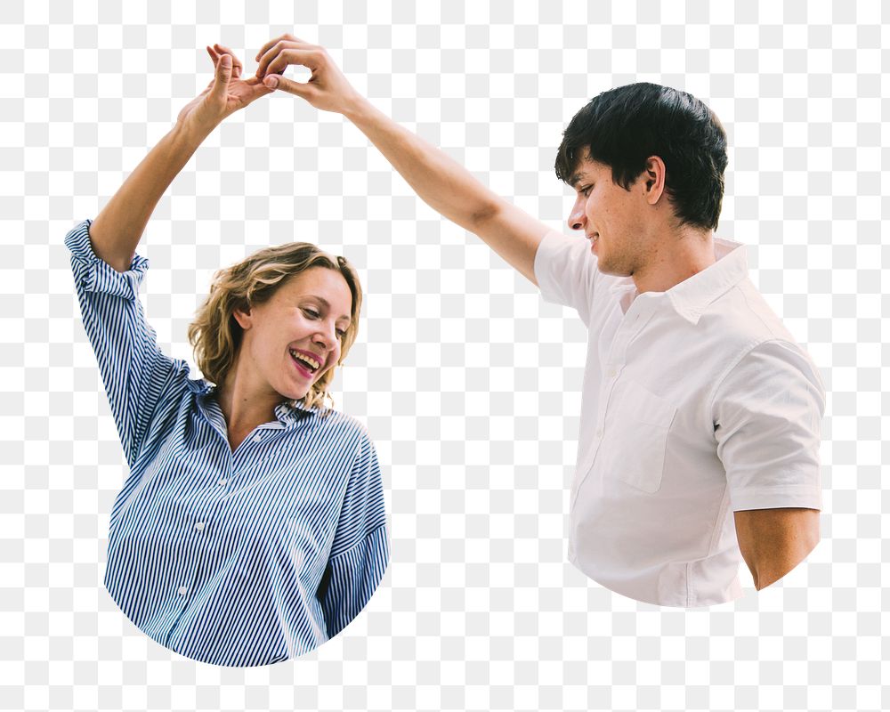 Happy couple dancing png, transparent background