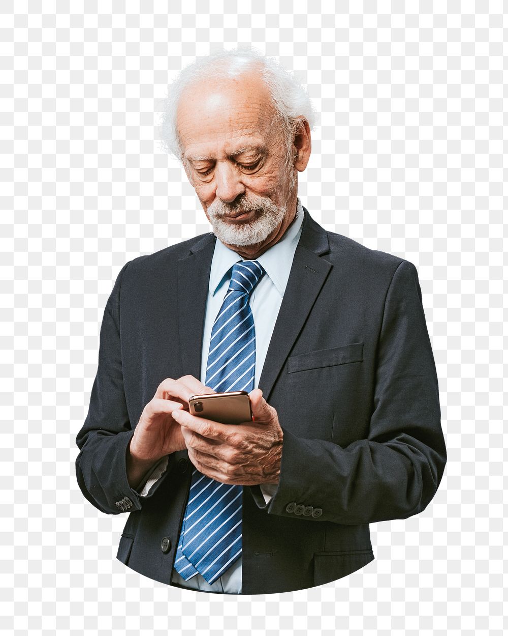 Businessman using phone png, transparent background