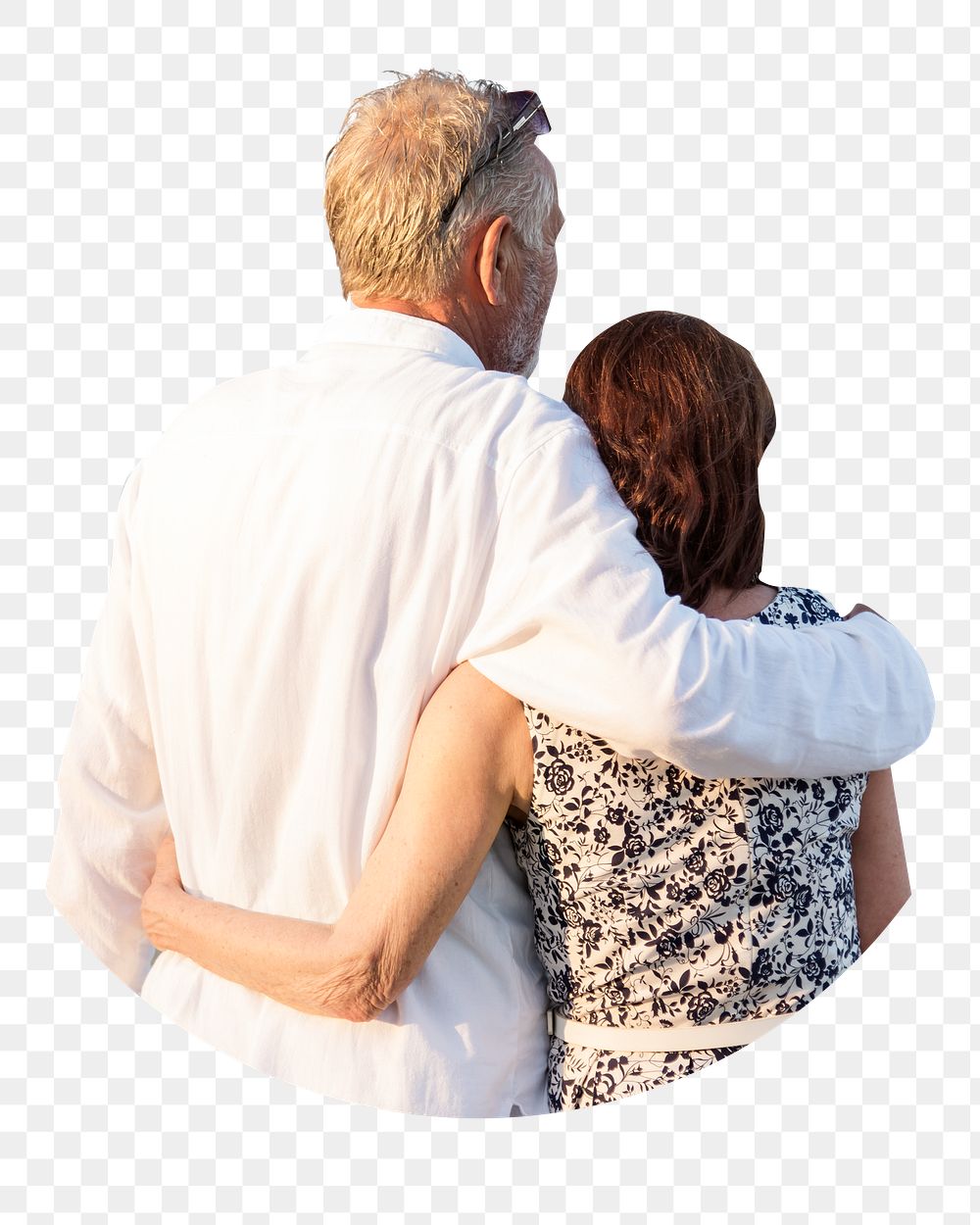 Lovely senior couple png, transparent background