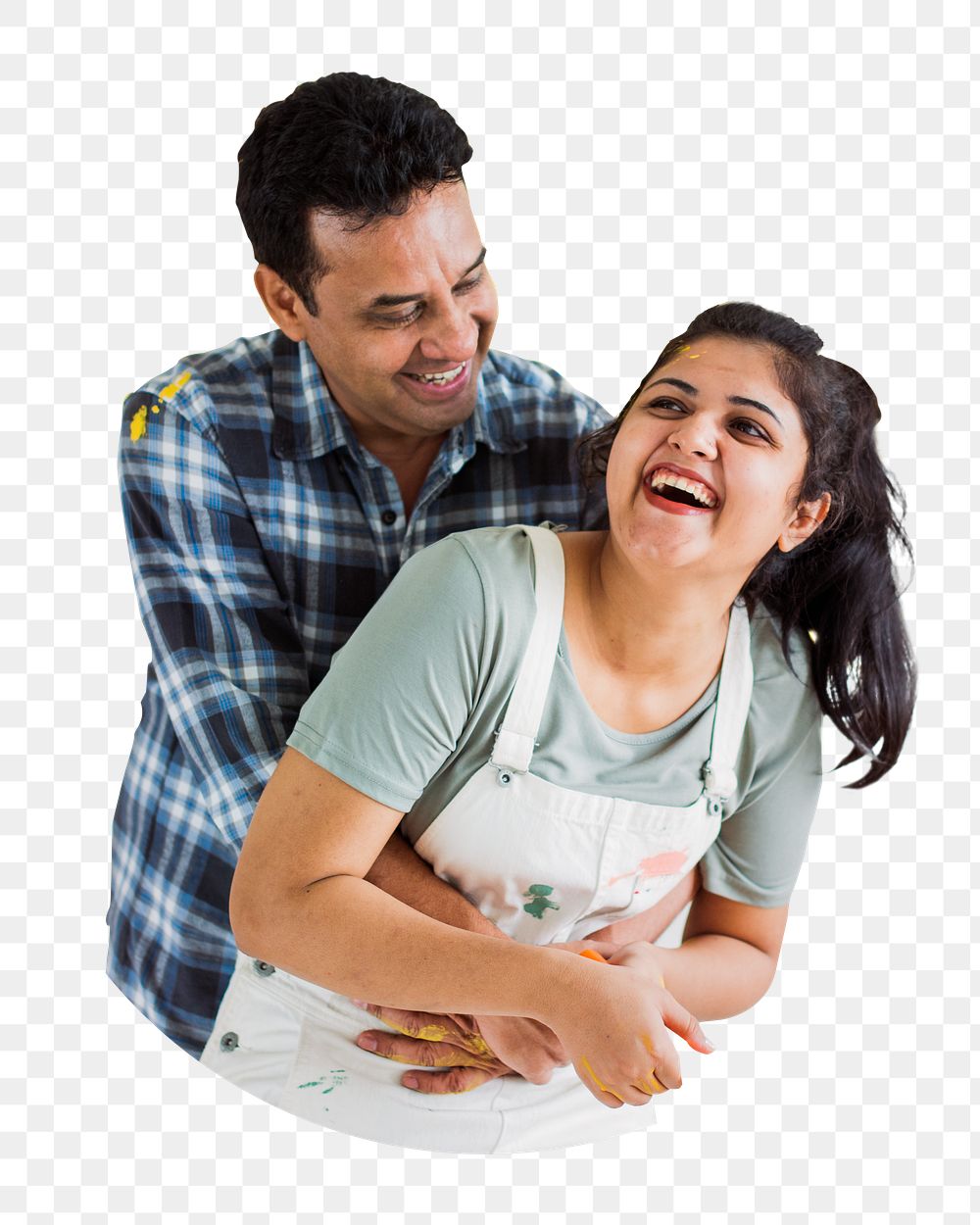 Happy Indian couple png, transparent background