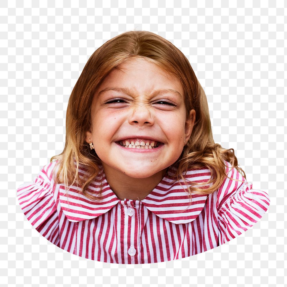 Happy girl png sticker, transparent background