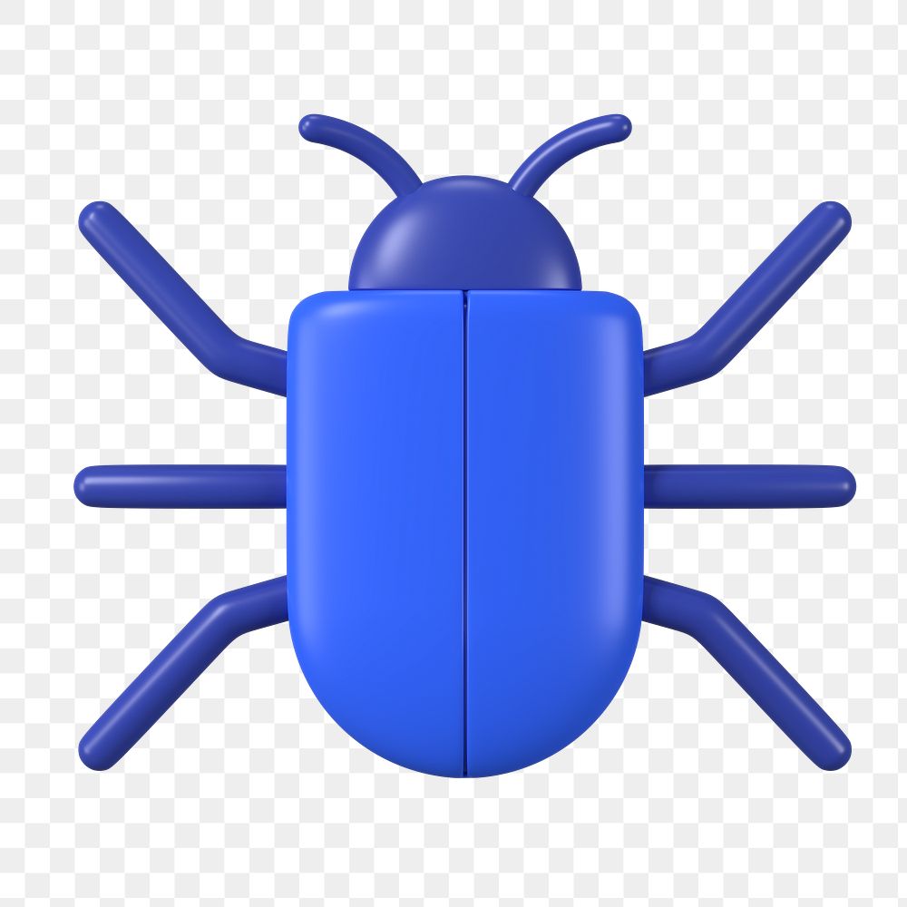 PNG 3D blue insect, element illustration, transparent background