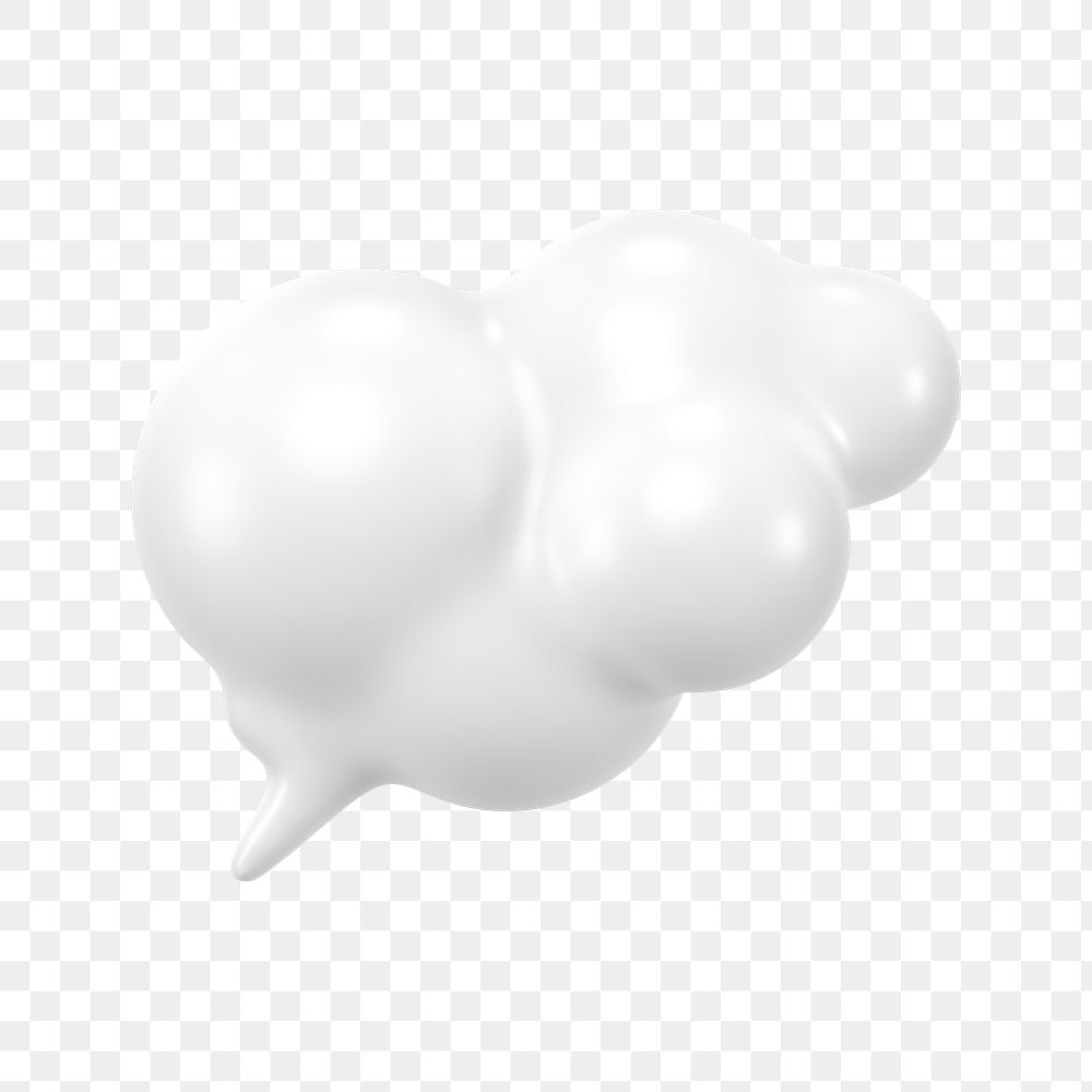 PNG 3D cloud shape, element illustration, transparent background