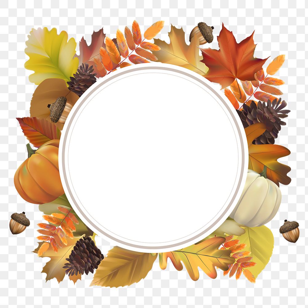 Autumn png frame, transparent background
