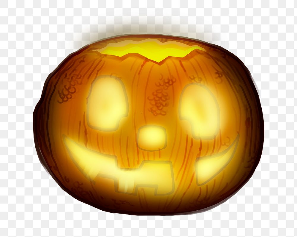 Png halloween pumpkin  design element, transparent background
