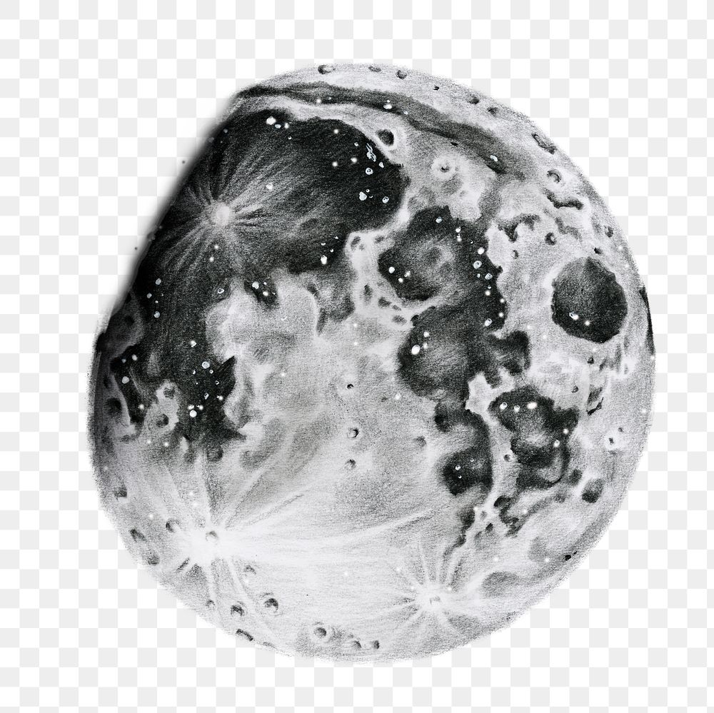 Moon png element, transparent background