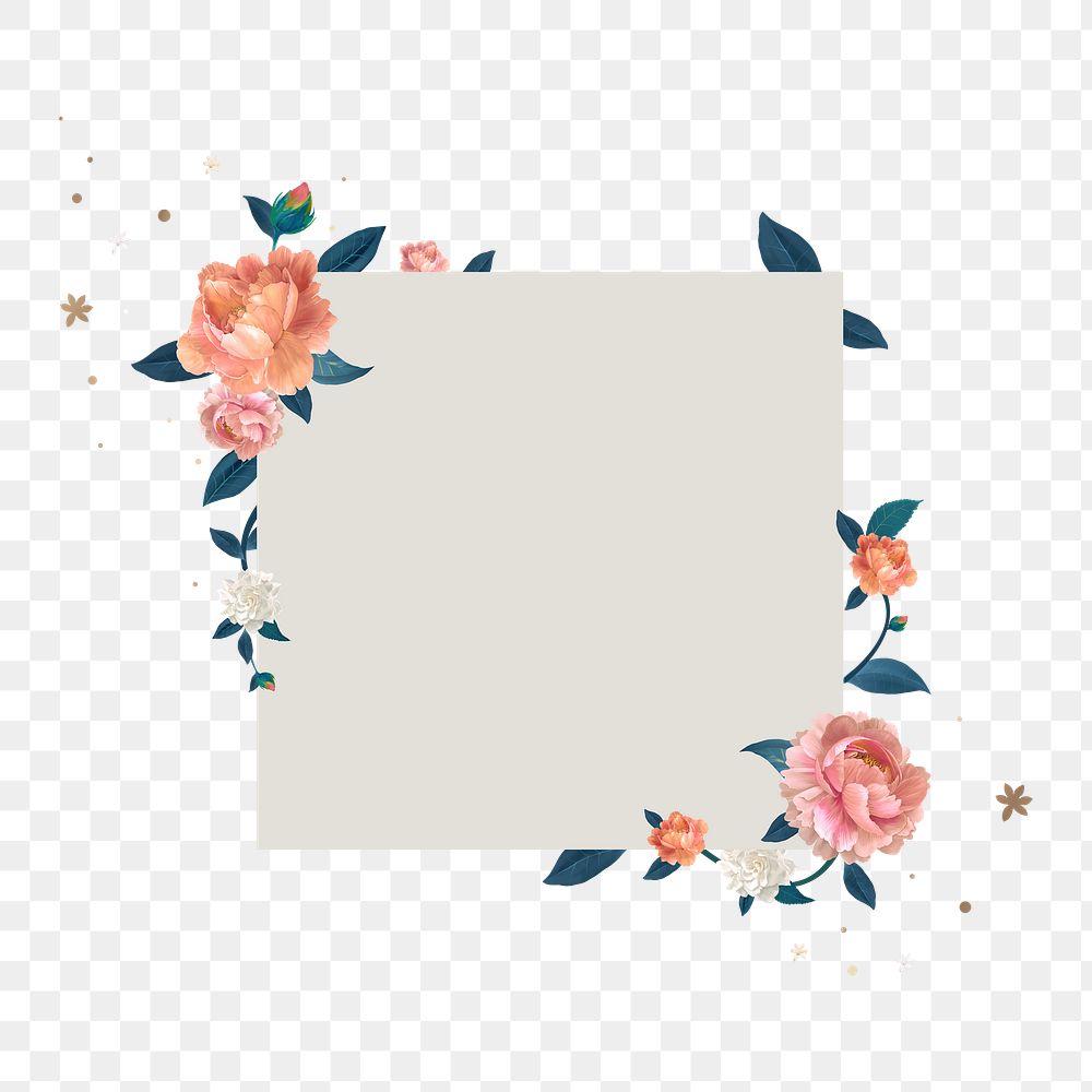 Rose png frame, transparent background