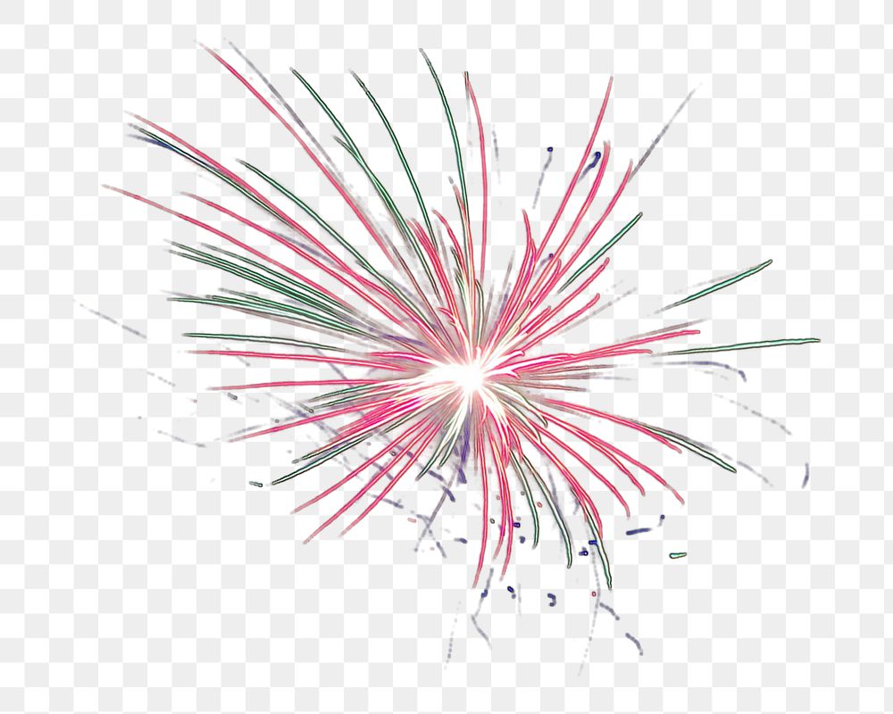 PNG Festive fireworks, collage element, transparent background