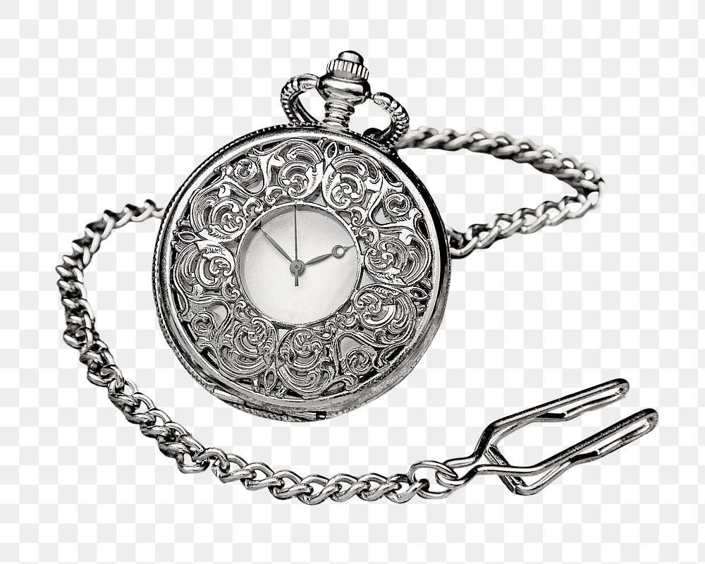 PNG Antique pocketwatch, collage element, transparent background