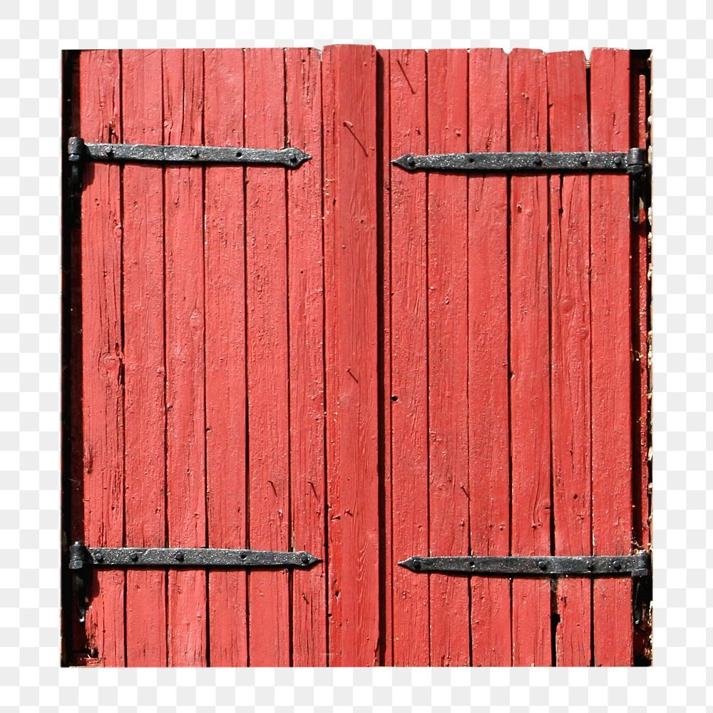 PNG red barn door, collage element, transparent background