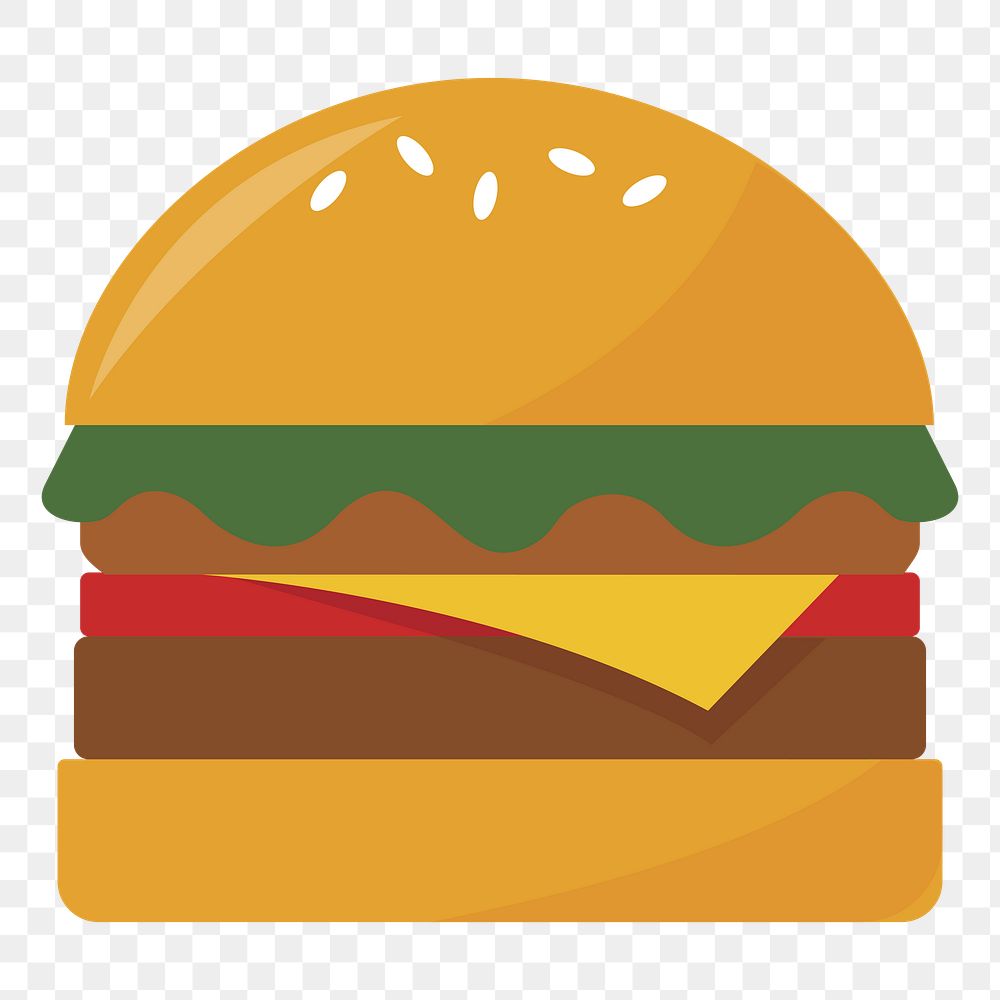 Hamburger png food illustration, transparent background