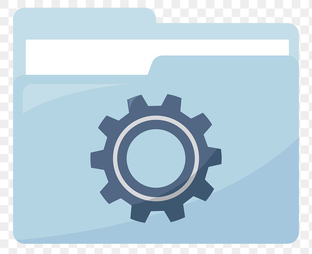 Folder settings icon png illustration, transparent background