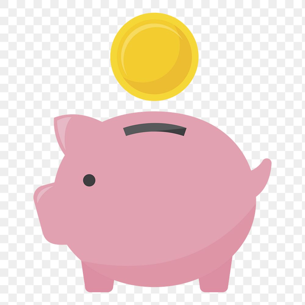 Piggy bank png illustration, transparent background