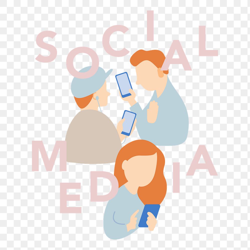 Social media png illustration, transparent background