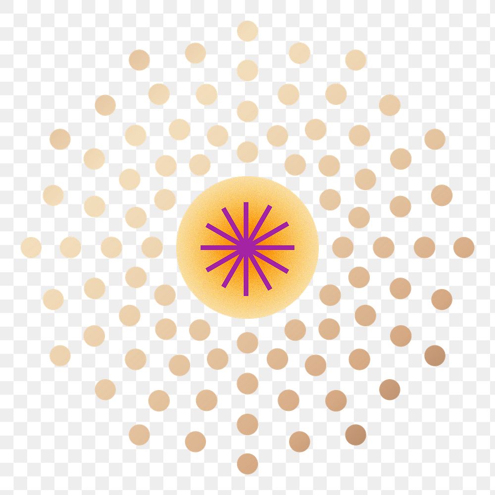 Png abstract geometric sunburst element, transparent background