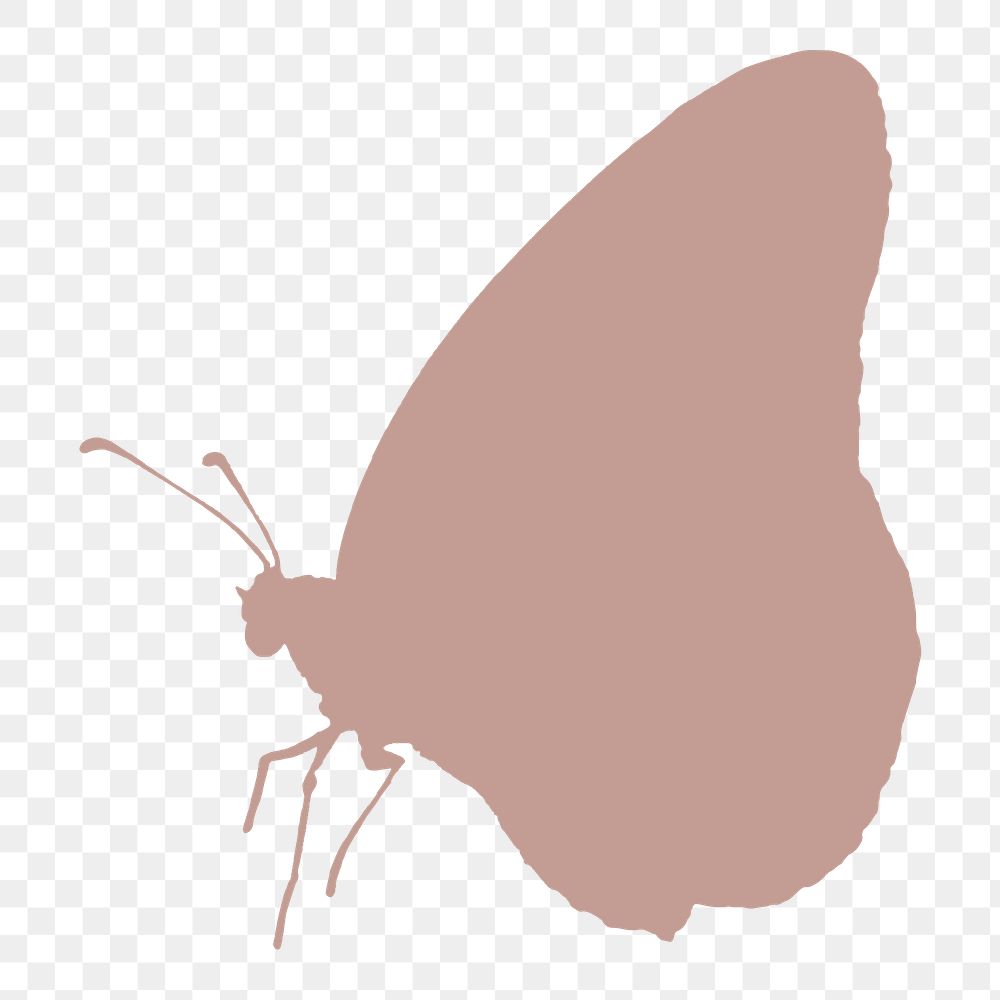 Brown butterfly silhouette png, transparent background