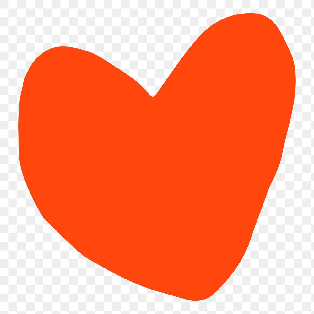 Png heart doodle illustration, transparent background