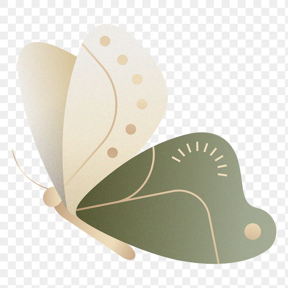 Png green geometric butterfly illustration, transparent background