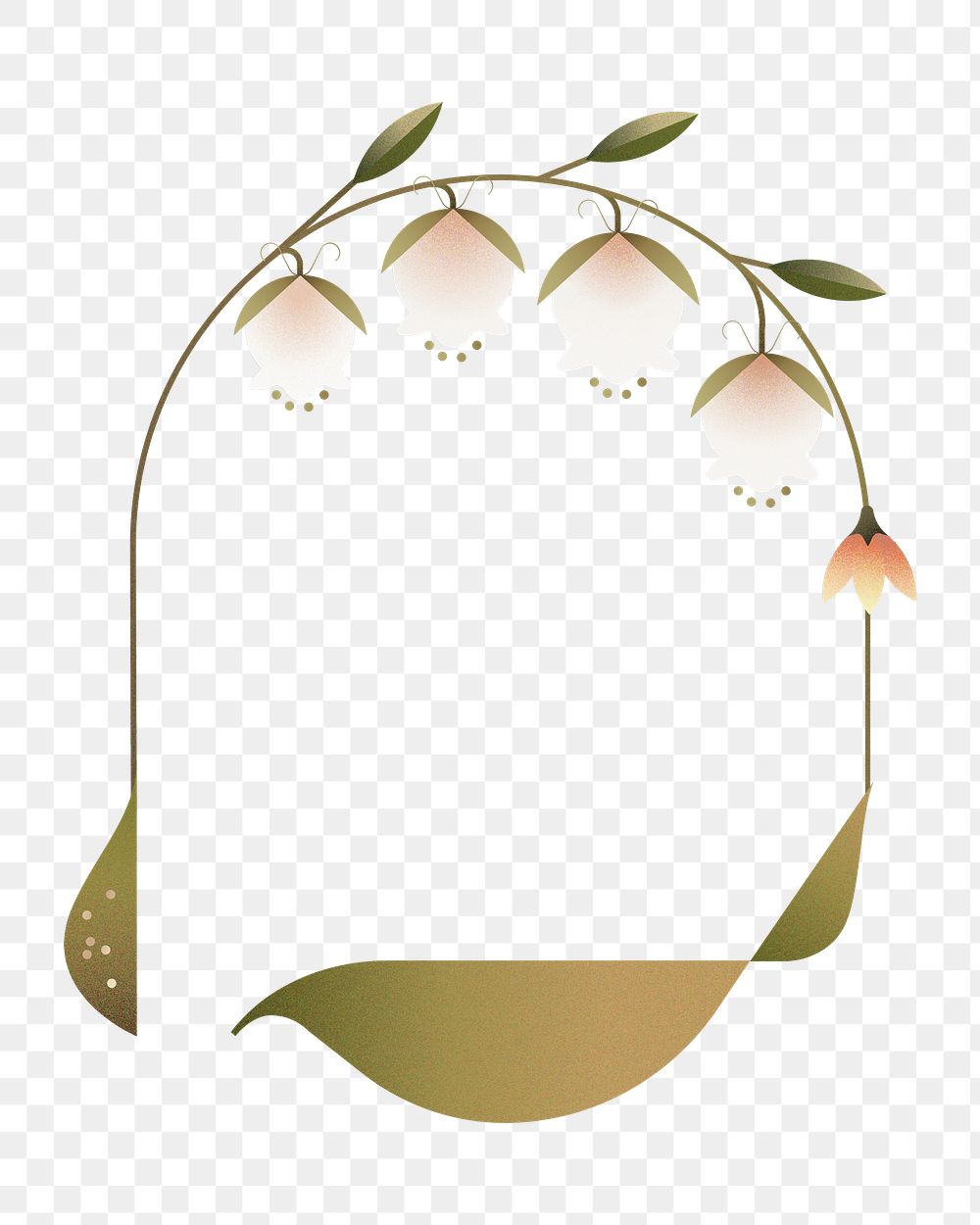 Png abstract flower arch frame, transparent background
