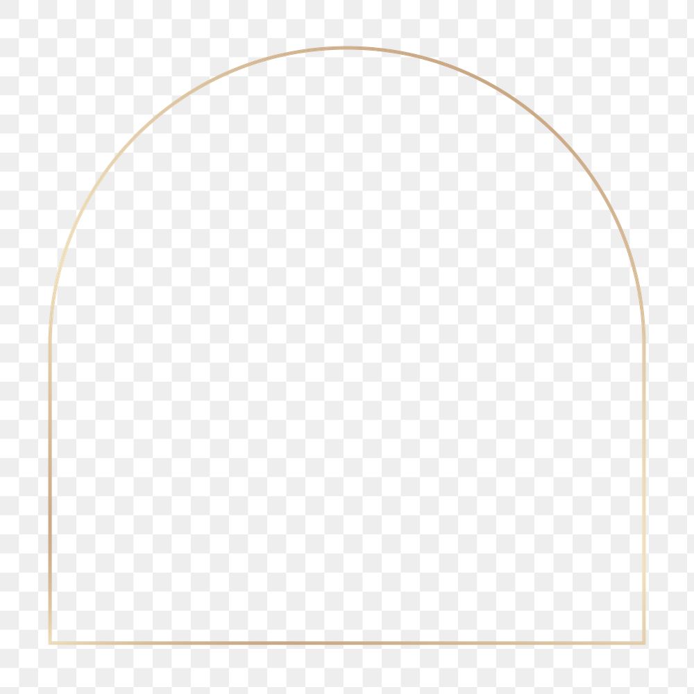 Png gold arch border frame, transparent background