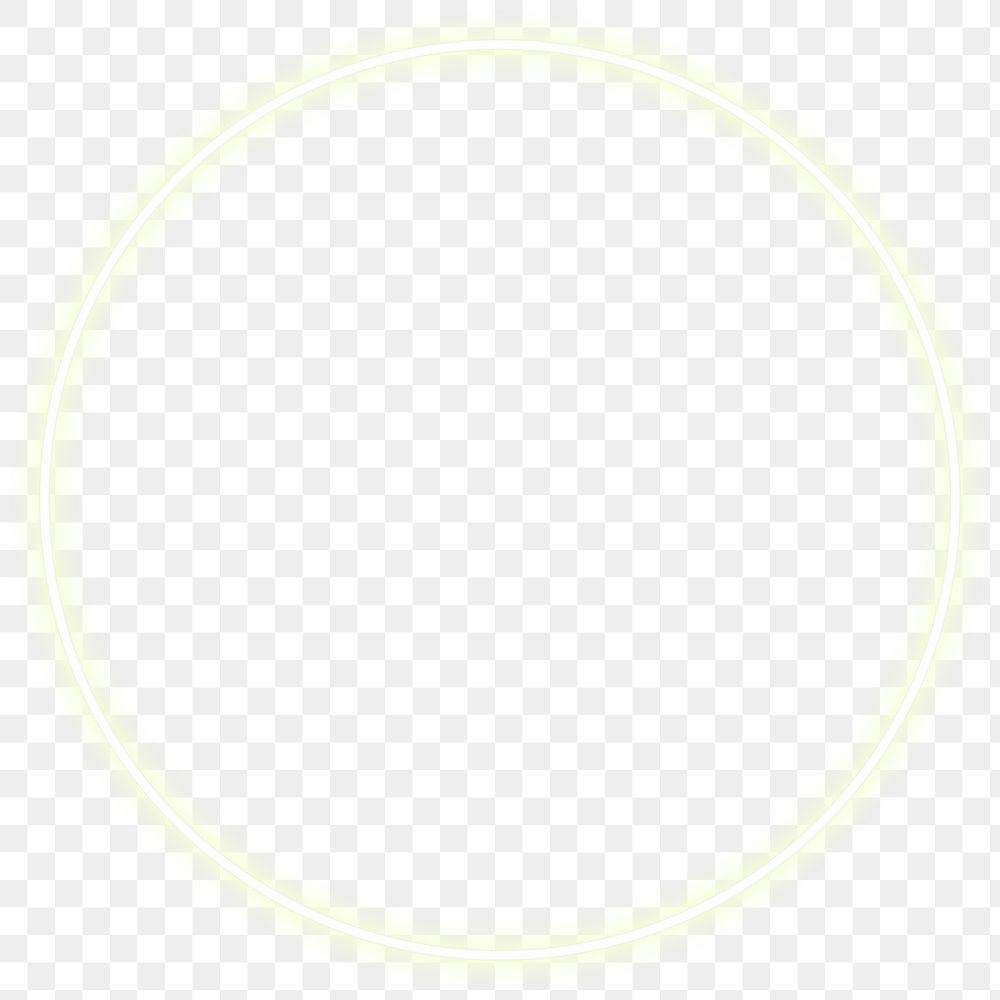 Neon png round frame, transparent background