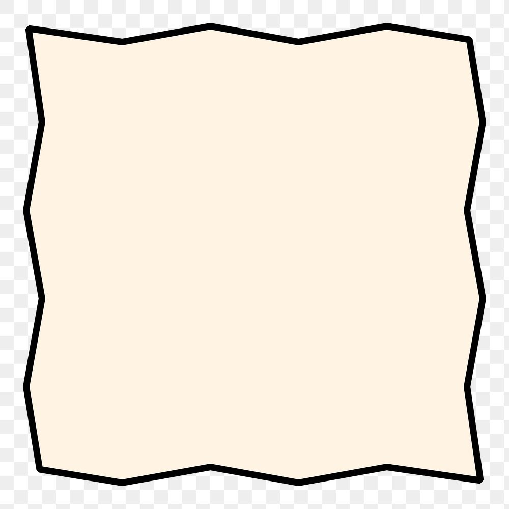 Zigzag square badge png, transparent background