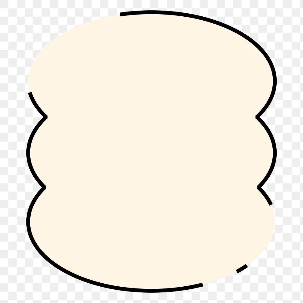 Beige badge png, overlapping circles design, transparent background