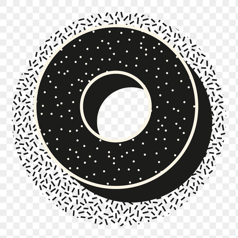 Black dotted ring png shape, transparent background