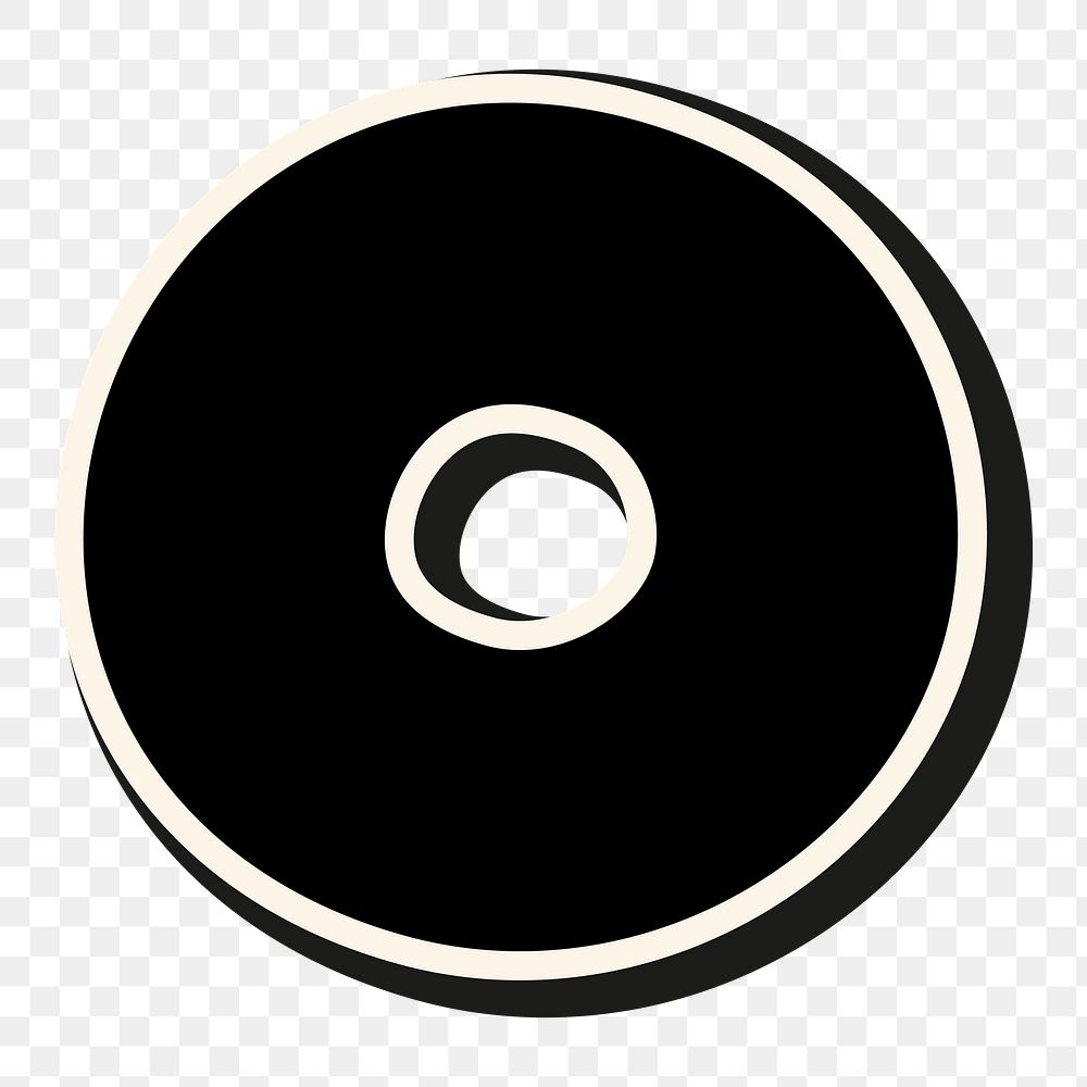 Black ring shape png, transparent background