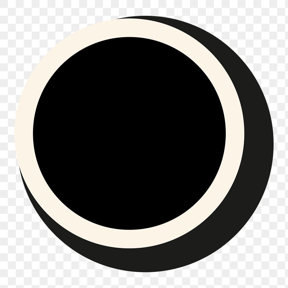 Black circle shape png, transparent background