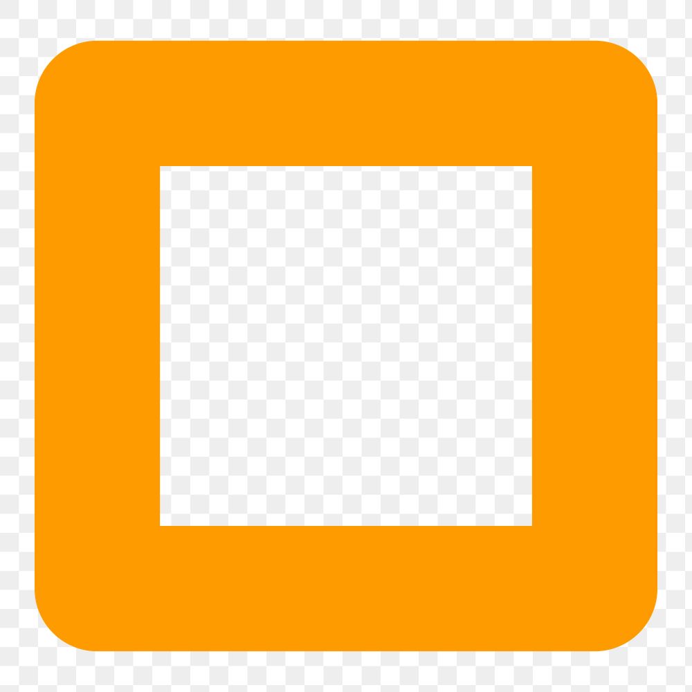 Orange square png shape, transparent background